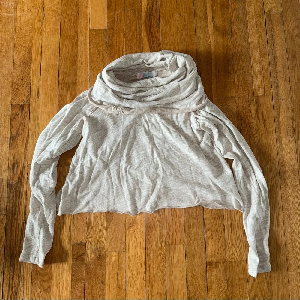 FP BEACH by Free People Oatmeal Army Cocoon Cowl Neck Sweater Pullover One Size‎